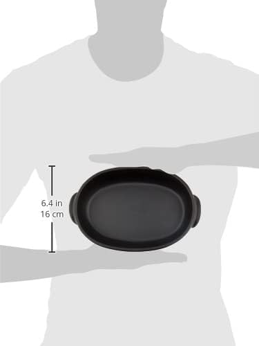 Banko Ware Au Gratin Dish for One Person Diameter 9.4 inches (24 cm), Heat Resistant, Pottery, Oven Safe, Direct Fire, Microwave and Dishwasher Safe, Black, Made in Japan