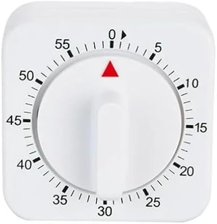 1Pc White Simple Fashionable Timer Clock,60-Minute Mechanical Kitchen Wind up Timer Visual Cooking Clock with Loud Alarm No Batteries Required for Cooking Baking and Kitchen,Thermometers and Timers