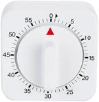 1Pc White Simple Fashionable Timer Clock,60-Minute Mechanical Kitchen Wind up Timer Visual Cooking Clock with Loud Alarm No Batteries Required for Cooking Baking and Kitchen,Thermometers and Timers