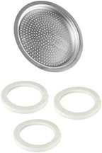 Univen 2.5" (64mm) Espresso Filter and Gasket Seals Compatible with Bialetti 6 Cup Aluminum Espresso Makers