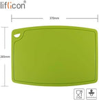 Liflicon Extra Large Thick Silicone Cutting Board 14.6'' x 10.43'' Chopping Board Flexible Cutting Mats Dishwasher Safe-Green