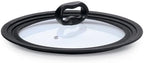 Ecolution Universal Lid for Pots and Pans, Fits 6-Inch to 8-Inch Cookware, Tempered Glass Replacement Lid with Heat Resistant Silicone Edge, Dishwasher Safe, Made without BPA, Small, Black