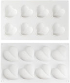 Heart Silicone Chocolate Mold DIY Cake Accessories Molds Kitchen Ice Cubes Biscuit Pastry Manual Baking Mould (Heart F_11.8 X6.8 X0.8inch)
