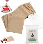300Pcs Disposable Tea Bags for Loose Leaf Tea, Empty Tea Bags for Loose Tea, 100% Natural Wood Pulp Paper Material, Unbleached Tea Filter Bags with Drawstring
