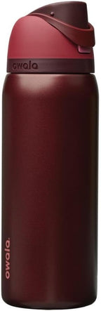 Owala FreeSip Insulated Stainless Steel Water Bottle with Straw, BPA-Free Sports Water Bottle, Great for Travel, 32 Oz, Black Cherry