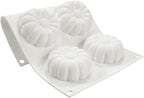 6 Holes Silicone Sunflower Cake Ice Cream Chocolate Mold Soap 3D Cupcake Bakeware Baking Dish Cake Pan Muffin Mould (Sunflower H_11.84 X6.8 X1 inch)