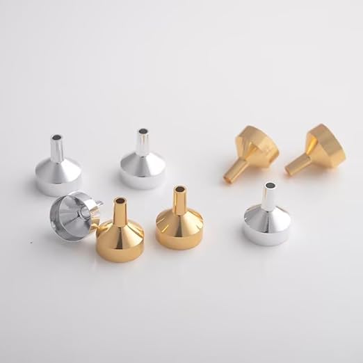 10 pcs Gold Mini Metal Funnels Set, Mini Filling Funnel Liquid Refill Funnel for Transferring Essential Oils, Liquid, Perfume, Small Mini Bottles Specialty Tools and Gadgets