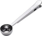 Coffee Scoop with Bag Clip, Multi-Function Milk Powder Measuring Spoon, 20ml (Silver)