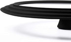 Universal Lid for Pots,Pans and Skillets - Tempered Glass with Heat Resistant Silicone Rim Fits 6", 7" and 8" Diameter Cookware,Black