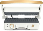 Panini Press Indoor Grill 1 2-in-1200W Non-Stick Removable Plates Sandwich Maker by Drew Barrymoree. (White Icing)