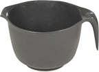 Glad Mixing Bowl with Handle – 3 Quart | Heavy Duty Plastic with Pour Spout and Non-Slip Base | Dishwasher Safe Kitchen Supplies for Cooking and Baking, Grey