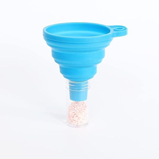 2Pcs Blue Foldable Mini Silicone Funnel Hopper Kitchen Water Filler Tool for Storage Oil Liquid Protable Collapsible Kitchen Gadgets, Nice Design Specialty Tools and Gadgets Kitchen Utensils