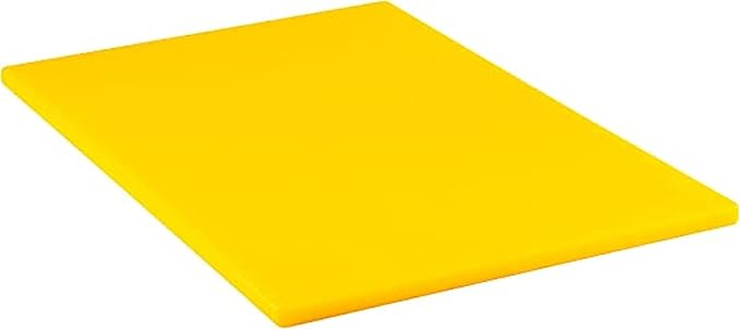 TrueCraftware- 18" X 12" X 1/2” Cutting Board for Kitchen Yellow Color Plastic- Color Coded Durable Kitchen Cutting Board Chopping Board Non Slip Cutting Mat for Meat Vegetables Dishwasher Safe