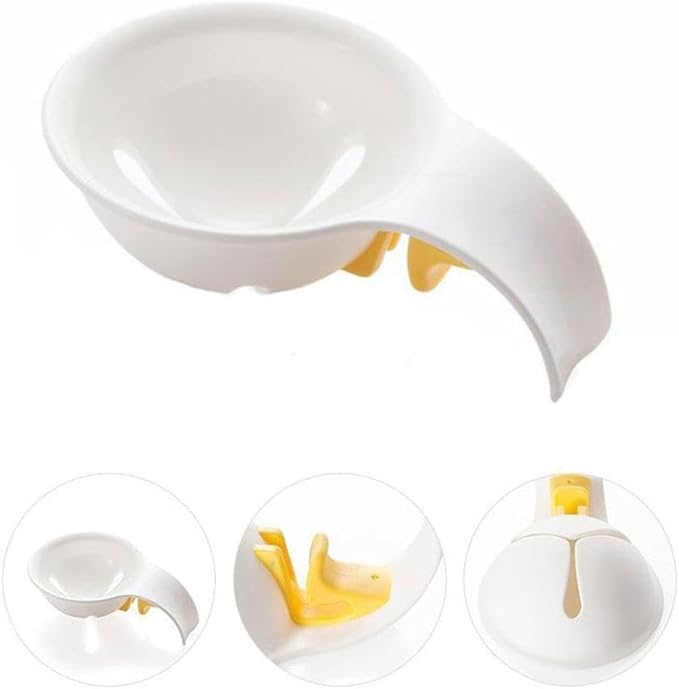 1 Pc Egg Yolk Separator,Egg Separator for Raw Eggs,Egg Yolk Separator Strainer for Baking Cakes,Plastic Egg Separator Egg Yolk White Filter,Cooking Egg Separators Specialty Tools（White）