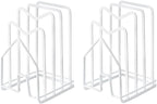 SUNFICON 2 Pack White Cutting Board Holder Rack Pot Pan Lids Holder Chopping Board Organizer Thin Bakeware Tray Dry Display Stand Kitchen Countertop Cabinet Office