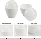 INOOMP 10pcs Microwave Oven Egg Cups White Steamed Egg Cooker Set for Home Kitchen Steamer Specialty Cookware