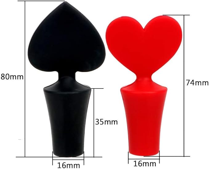 4 PCS Poker Card Silicone Bottle Stoppers Bar Wine Tools Wine Beverage Bottle Stoppers for Travel Theme Baby Shower Bridal Shower Party Supplies Engagement Wedding Gift