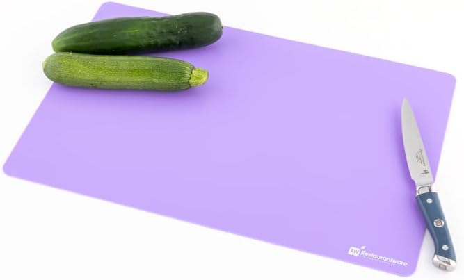 Restaurantware RW Base 18 Inch x 12 Inch Flexible Cutting Boards 1 Includes 4 Mats Cutting Mats For Cooking - Dishwasher-Safe Assorted Colors Plastic Cutting Board Set For Kitchen