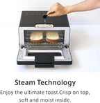 BALMUDA The Toaster | Steam Oven Toaster | Compact Size 14.1" W x 12.6" D x 8.2" H | 5 Cooking Modes: Sandwich Bread, Artisan Bread, Pizza & Pastry, Oven | Baking Pan Included | US Version | Black