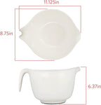 Glad Mixing Bowl with Handle – 3 Quart | Heavy Duty Plastic with Pour Spout and Non-Slip Base | Dishwasher Safe Kitchen Supplies for Cooking and Baking, White (Pack of 6)