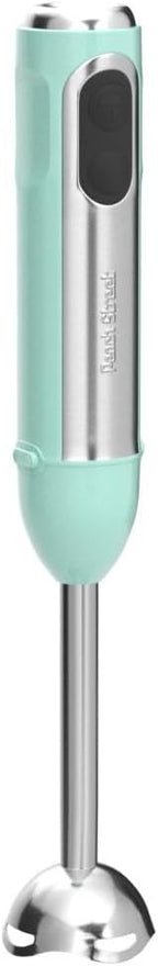 Powerful Immersion Blender, Electric Hand Blender 500 Watt with Turbo Mode, Detachable Base. Handheld Kitchen Blender Stick for Soup, Smoothie, Puree, Baby Food, 304 Stainless Steel Blades (Aqua)