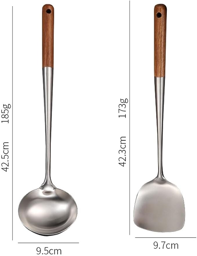 Kitchen Utensils Set，Cooking Utensils Spoons for Cooking Spatulas Cooking Utensils 2 Pieces 304 Stainless Steel Cookware Gadgets Sets Kitchen Tools