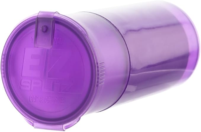 EZSPLITZ Cap & Crusher - 2-in-1 Herb Grinder with Extra Large Storage (Purple)