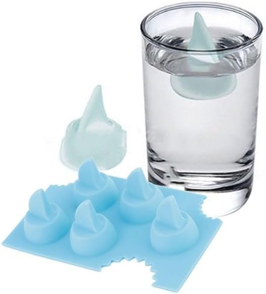 Blue Silicone Ice Cube Trays For Freezer Shark Fin Shape Ice Cube Tray,Novelty Silicone Diy Mould Shark Fin Chocolate Jello Mould Mold Ice Cube Tray Specialty Tools and Gadgets