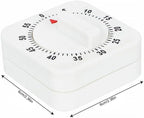 1Pc White Simple Fashionable Timer Clock,60-Minute Mechanical Kitchen Wind up Timer Visual Cooking Clock with Loud Alarm No Batteries Required for Cooking Baking and Kitchen,Thermometers and Timers