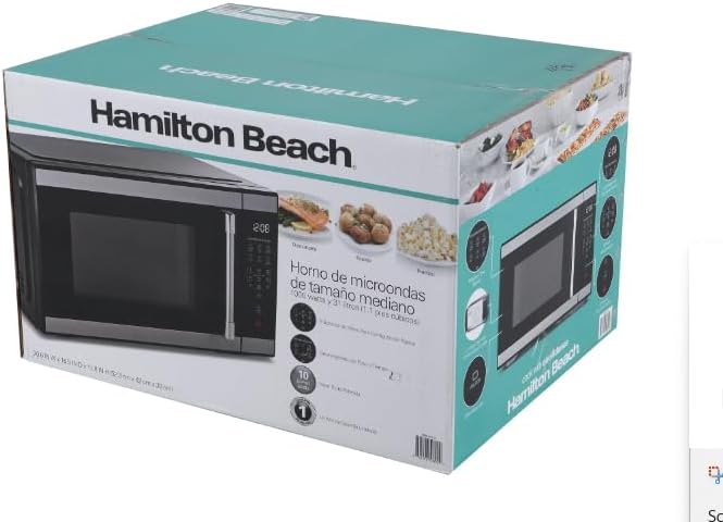 Hamiilton_Beach 1.1 Cu ft Countertop Microwave Oven in Stainless Steel, Sensor Cook