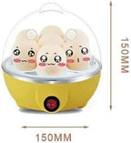 Egg Cooker, 110V Electric Hard Boiled Egg Cooker with Anti-Dry Burning, Kitchen Egg Steaming Breakfast Machine, Household Rapid Egg Cooker with Automatic Power-Off for 6 Eggs,Yellow