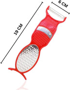 3 in 1 Multi-Purpose Vegetable Peeler/Slicer/Grater - Stainless Steel Tool for Kitchen - Ideal for Carrots, Cheese, Ginger, Potato, Garlic - Easy Peeling, Slicing and Grating Multicolour