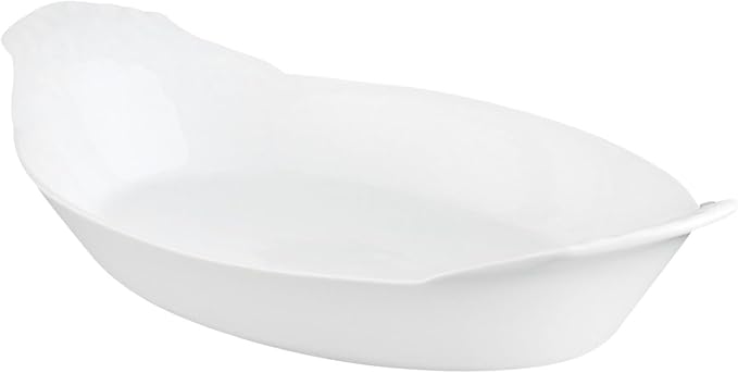 HIC Kitchen HIC Kitchen Oval Au Gratin Baking Dish Set, Fine White Porcelain, 10-Inch, Set of 4 Au Gratin Baking Dish Set, Fine White Porcelain, 10-Inch, Set of 4