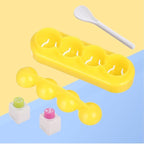 Cabilock Rice Ball Making Kit with Seaweed Embossing Mold and Spoon Kids Diy Sushi Mold Set Creative Rice Shaper for Lunch Boxes Non-Stick Kitchen Gadget