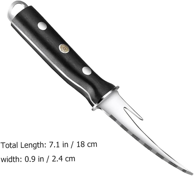 SHINEOFI Shrimp Line Cutter and Peeler with Wood Handle, Seafood Cleaning Tool for Deveining and Shelling Shrimp, Compact Specialty Kitchen Gadget for Home Cooking and Seafood Preparation