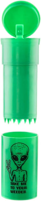 EZ SPLITZ Cap & Crusher - 2-in-1 Herb Grinder with Extra Large Storage - Pop Art Edition (Green)