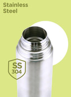 Milton Vacuum Flask for Hot Drink 1 litre (34 oz), Stainless Steel Double Walled Insulated Water Bottle for 24 Hour Hot and Cold drinks with cover, Leak proof, Thermosteel Flip Lid 1000 ml Set of -2