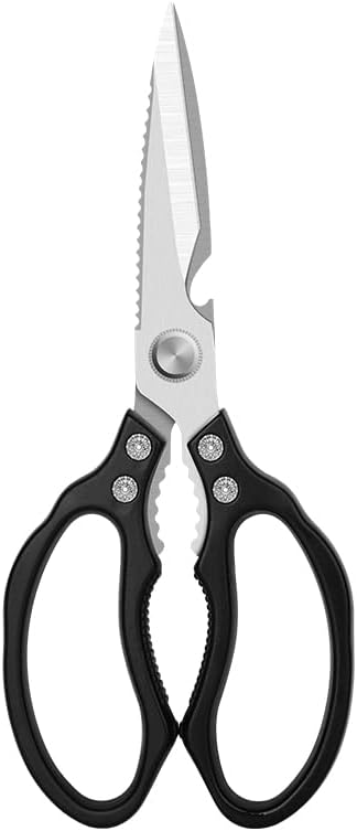 AWinjoy Heavy Duty Sharp Kitchen Scissors, Dishwasher Safe, Cooking Shears for Meat, Chicken, Fish, Poultry, Herb, Bread (Black)