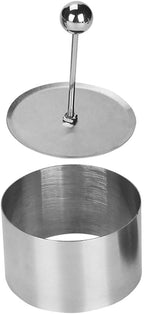 POPETPOP Round Stainless Steel Cake Rings: Round Food Molding Set - Mousse Cake Ring Mold with Press Set for Home Cooking And Baking M