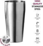 Cocktail Shakers Set, 14 Piece Stainless Steel Bar Tools Kit with Shaking Tins, Flat Bottle Opener, Double Bar Jigger, Hawthorne Strainer, Shot Glasses, Bar Spoon, and 6 Pour Spouts.