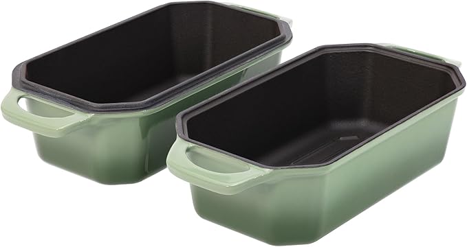Flavehc Bread Pan Cast Iron Loaf Pan with Lid 9x5 Inch Bread Loaf Pan for Baking Bread Enameled Cast Iron Sourdough Bread Pan