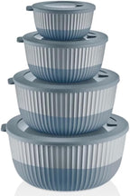 Mixing Bowls with Lids, 8-Piece Airtight Leak-Proof Nesting BPA-Free Bowl Set for Kitchen & Food Storage, Large 4200ml Capacity, Microwave & Dishwasher Safe