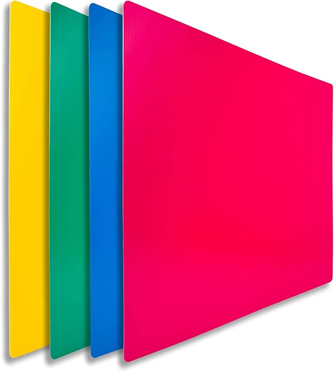 Commercial Grade Cutting Board Mats, Extra Large 24 x 18 Inch, Multi-Color 4 Pack Set