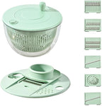 6 In 1 Salad Spinner, Large Salad Spinner with Vegetable Chopper, Multi-Use Lettuce Spinner, Fruit Washer, Wash, Spin and dry Salad Greens, Fruits & Vegetables, Kitchen Tools, Drain,5 Quart