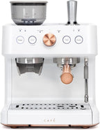 Café Bellissimo Semi Automatic Espresso Machine + Milk Frother | WiFi Connected, Smart Home Kitchen Essentials | Built-In Bean Grinder, 15-Bar Pump & 95-Ounce Water Reservoir | Matte White
