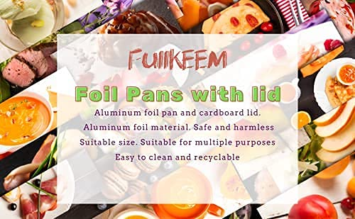 100 Pack - Aluminum Pans with Lids -1LB(5"×4"),Foil Pans - to Go Food Containers,Recyclable Aluminum Foil with Strong Seal for Cooking, Baking,Meal Prep,Take Out,Freeze
