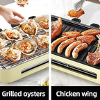 Aoran Electric Smokeless Grill, 1800W Nonstick Indoor Griddle Pan, Multifunctional Skillet for Frying, Baking, Stewing, Easy to Clean, Adjustable Temperature, Family-Sized 19.6'' x 9'' Cooking Area