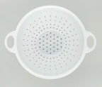 Rocky Mountain Goods White Plastic Colander Bowl with Handle - Deep 5 QT Strainer for Kitchen Vegetables, Pastas, Fruit - BPA Free - Dishwasher Safe (Pack of 2)
