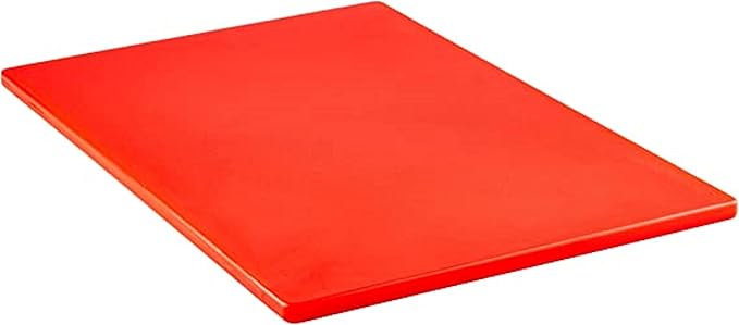 TrueCraftware- 24" X 18" X 1/2” Cutting Board for Kitchen Red Color Plastic- Commercial Plastic Chopping Board Anti Slip Surface Chopping Food Cutting Mat for Meat Vegetables Dishwasher Safe