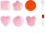 Pink Onigiri Mold Set, 8 PCS Musubi Press Mold Kit for Lunch Bento and Home Party DIY, Non Stick Rice Ball Sushi Mold for Kitchen Family Food Lovers Gifts Christmas